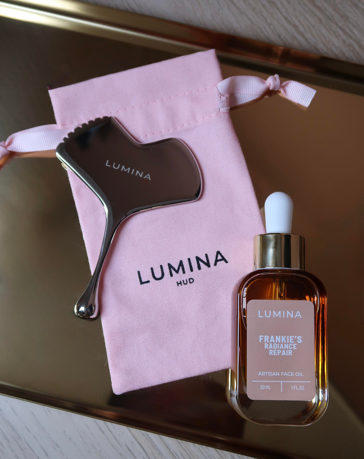 Rustfritt Stål Ginkgo Gua Sha